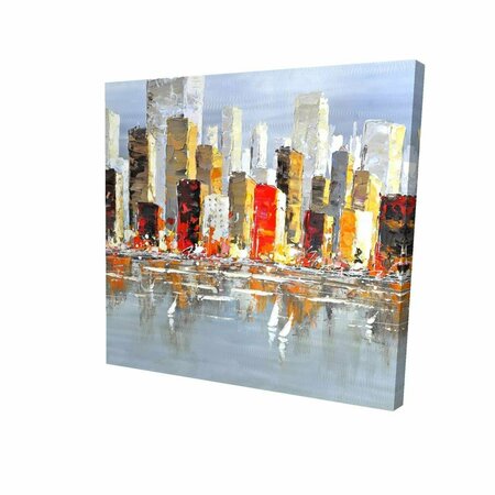 FONDO 32 x 32 in. Colorful Buildings with Water Reflection-Print on Canvas FO2795087